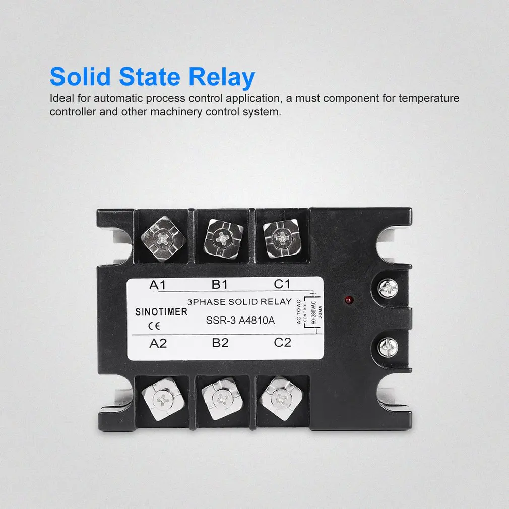 Твердотельное реле DC-AC SSR-3D4810A 25A 40A 60A 80A 100A 3-32VDC до 30-480VAC ток нагрузки три фазы для контроля температуры