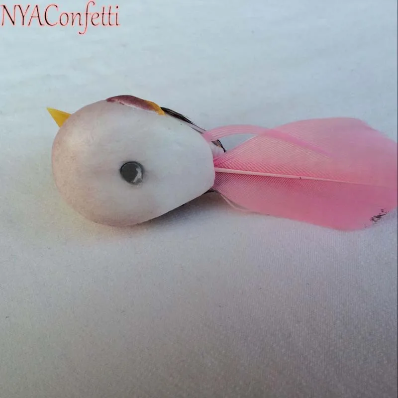 NYAC, 12 шт., 12*3*3,5 см 6 цветов мини декоративная пена перо искусственный корабль птицы с зажимом/магнитом/ногой, DIY для домашнего декора, вечерние
