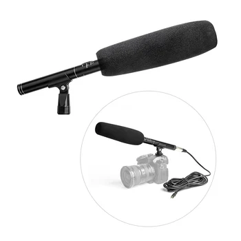 

Condenser Shotgun Microphone Aluminium Alloy Mic with Shock Mount XLR Windscreen Microphone for Canon Sony Nikon Camera