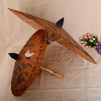 

Thailand Import Retro Unbrella Bamboo Handmade 80cm Small Umbrella Long Handle Umbrellas Decoration