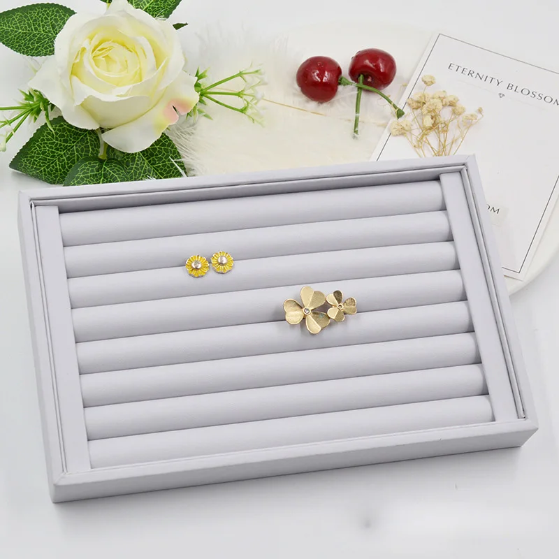 Маленькое бархатное кольцо, серьги, браслет ожерелье подвеска для часов лоток тарелка ювелирный держатель для украшений коробка для хранения лоток - Цвет: Pu White