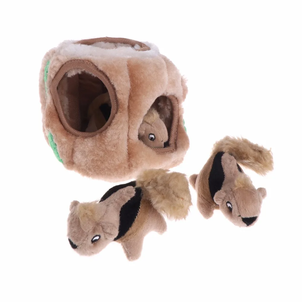 Pet Gog Cat игрушки пищащие три белки спрятать плюшевый писк Игрушка Головоломка собаки снаружи гончая интерактивная игрушка товары для домашних животных