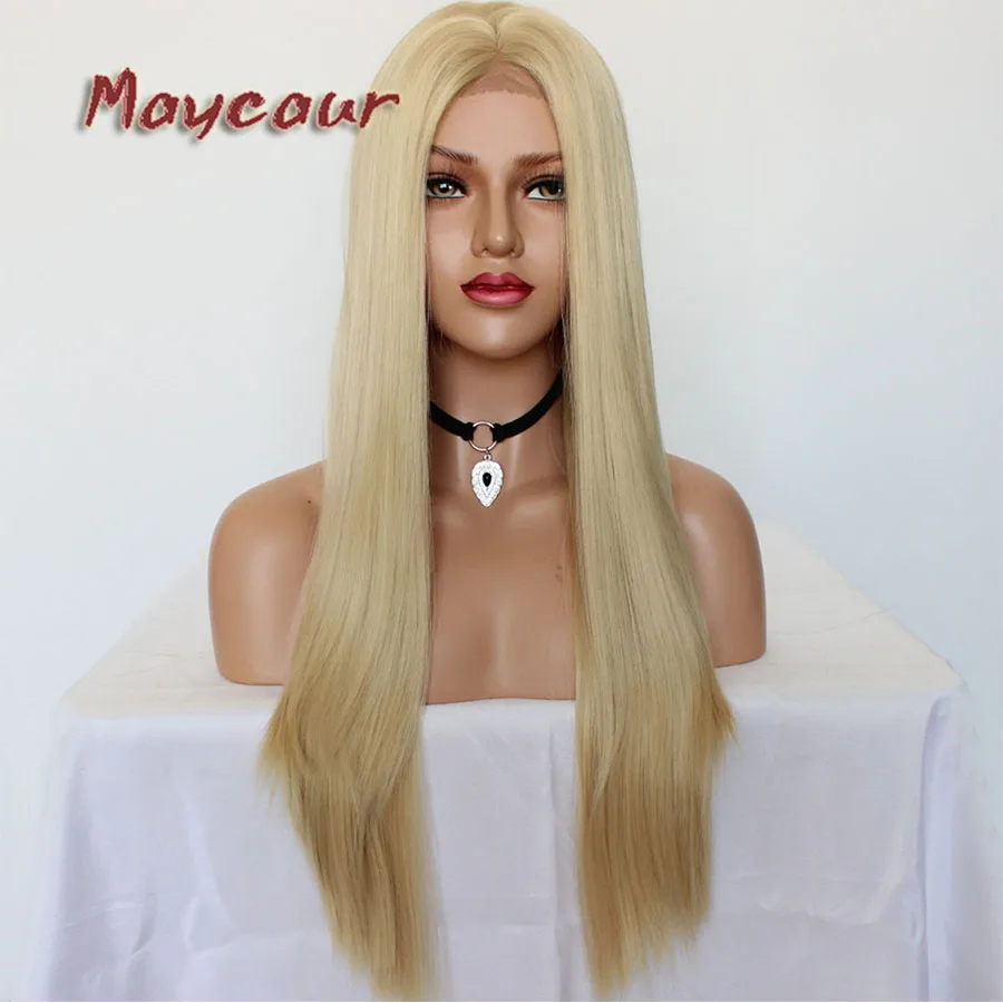 613 & 99J Color Long Straight Hair Synthetic Lace Front Wigs with