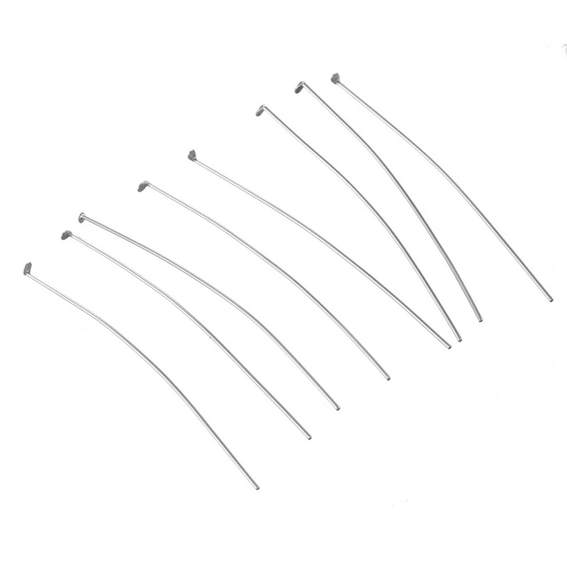 

FFUNIQUE 100PCs Head Pins Stainless Steel Bright Sparkly silver color Long Accessories For Crafts Jewelry 50x0.6mm