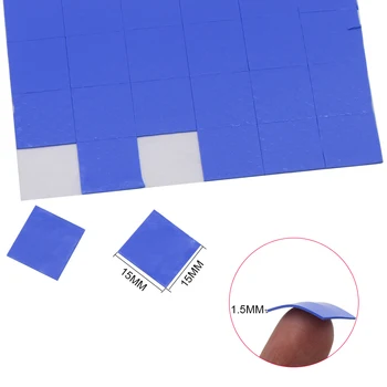 

Wholesale 42 Pieces Blue 15x15mm 15x15x1.5mm GPU Silicone Compound Thermal Pad