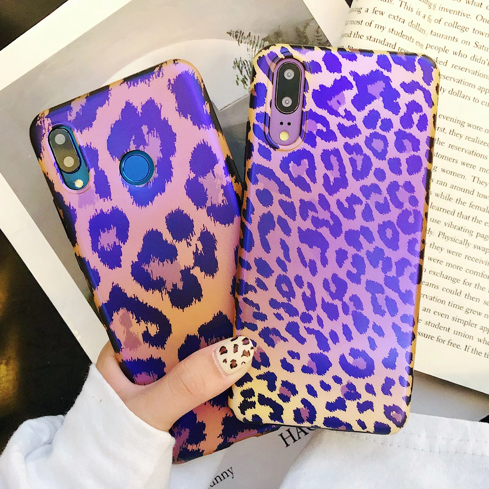 

Fashion Leopard Pattern Matte Blue-Ray IMD Soft Shockproof Phone Back Cover Case For Huawei P30 Pro P20 Lite Mate20 Pro