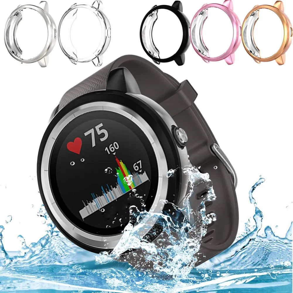 

4-Pack Ultra-thin Plating TPU Cover Protective Case for Garmin Vivoactive 3 Watch Cases for Garmin Vivoactive 3 Shell Pouch