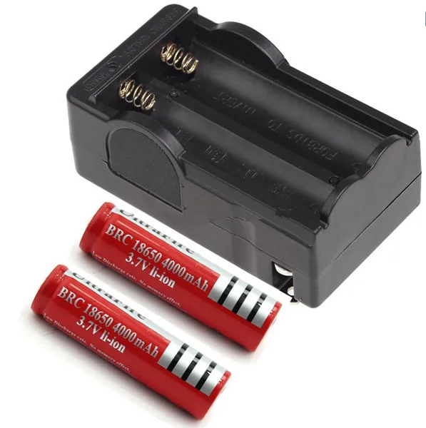 

2PCS Battery Battery 18650 Dual Wall Charger 4000mAh 3.7v Rechargeable Battery + Travel Dual Charger Free Shipping