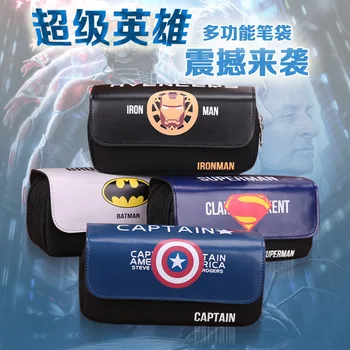 

Cute Cartoon Avengers Union Superhero Film School Office Stationery Case Boy Gift Double-deck Student Pen Case