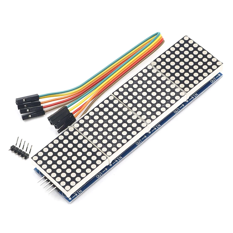 

MAX7219 Dot Matrix Module Microcontroller 4 In One Display with 5P Line