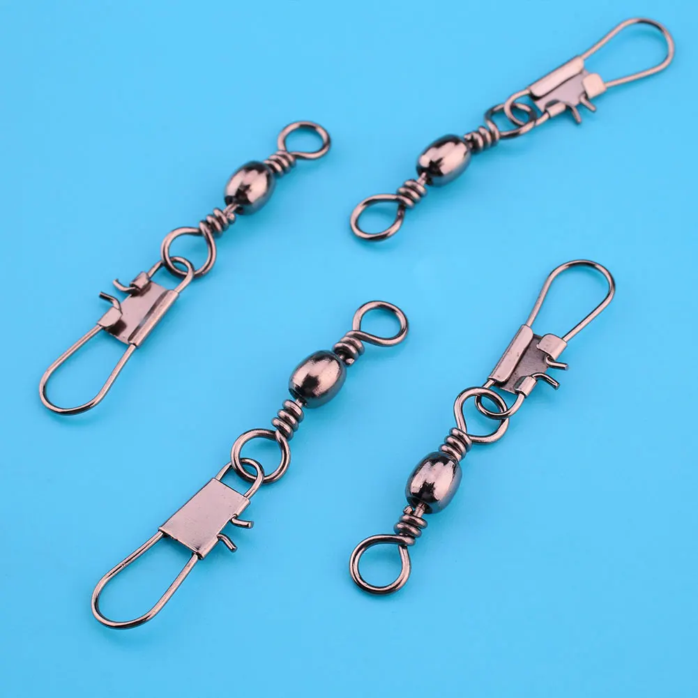 

100Pcs Barrel Bearing Swivel Pin Fishing Connector Interlock Snap Tool 5#