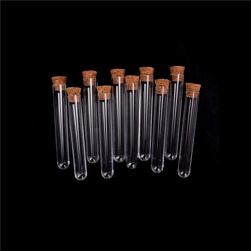 100pcs Laboratory Plastic Test Tube With Cork , Lab Experiment Favor