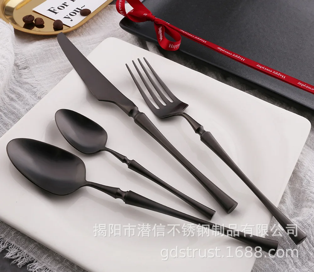 

Portugal 304 Stainless Steel Steak Knife Fork Dinner Spoon Coffee Spoon Teaspoon Restaurant Hotel Tableware Dinnerware Sets