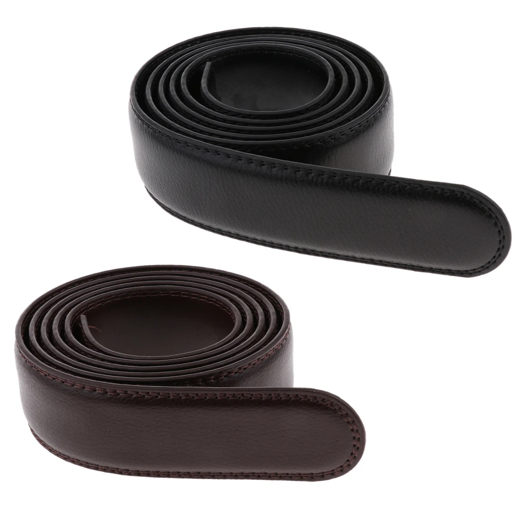 Men Leather Ratchet Belt Strap Only without Buckle Wide Strap 3.5cm Width