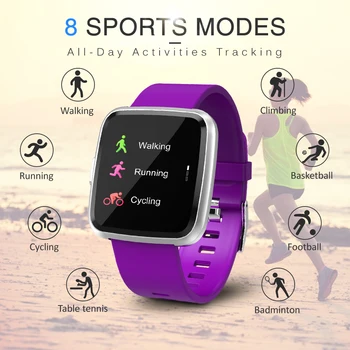 

IP67 Smart Bracelet with Heart Rate Activity Tracking Smart Watch 1.3In Full Screen Touch Fitness Tracker Watch Step Counter
