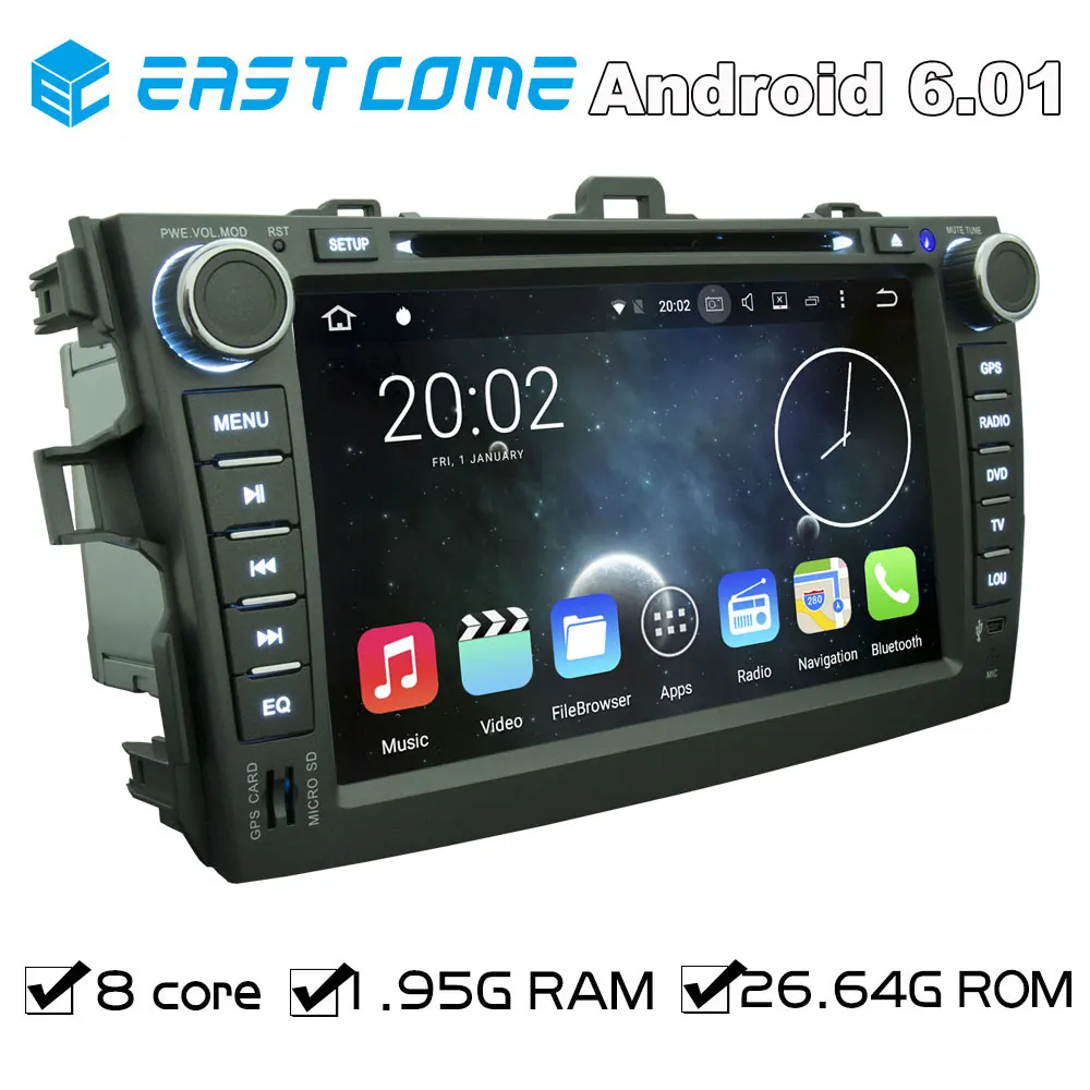 Чистый Android 6 01 автомобильный DVD серый цвет для Toyota Corolla 2006 2007 2008 2009 2010 2011 с