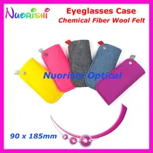20 шт 5 цветов с кнопочной кнопкой модный химический волоконный шерстяной войлок очки очков Чехол для солнечных очков сумка WF04
