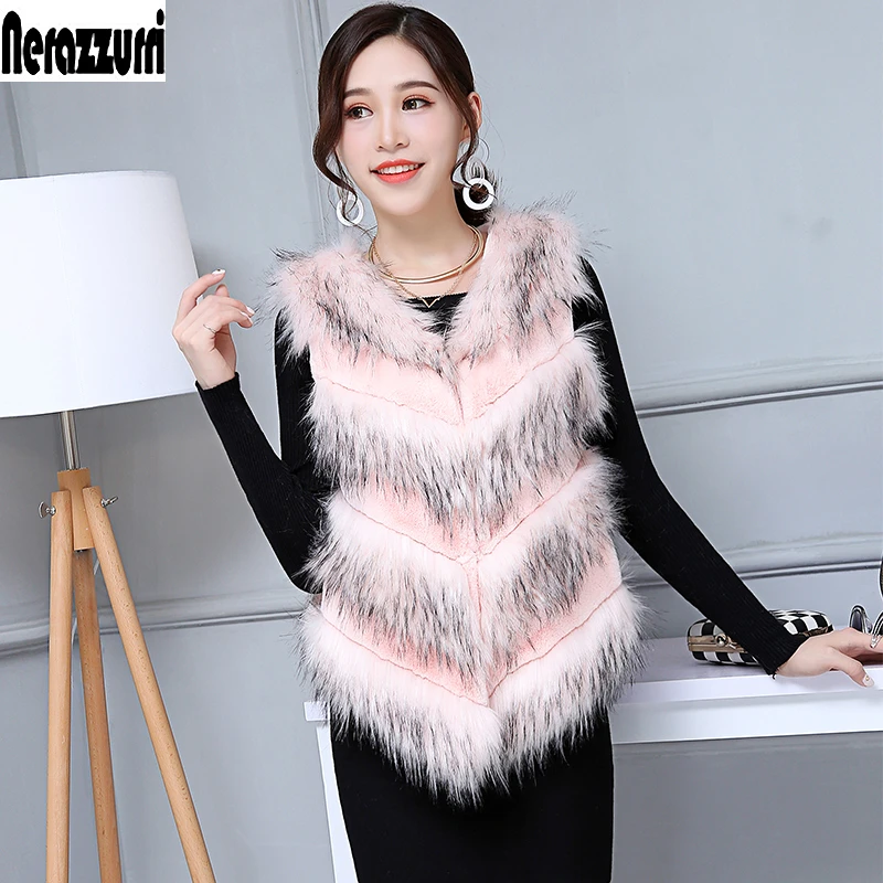 doudoune sans manche fausse fourrure femme