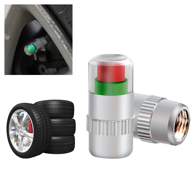 

4PCS Car-Styling Car Tyre Tire Pressure Valve Stem Caps 2.4bar 36PSI Sensor Eye Air Alert Tire Pressure Monitoring Tools Kit