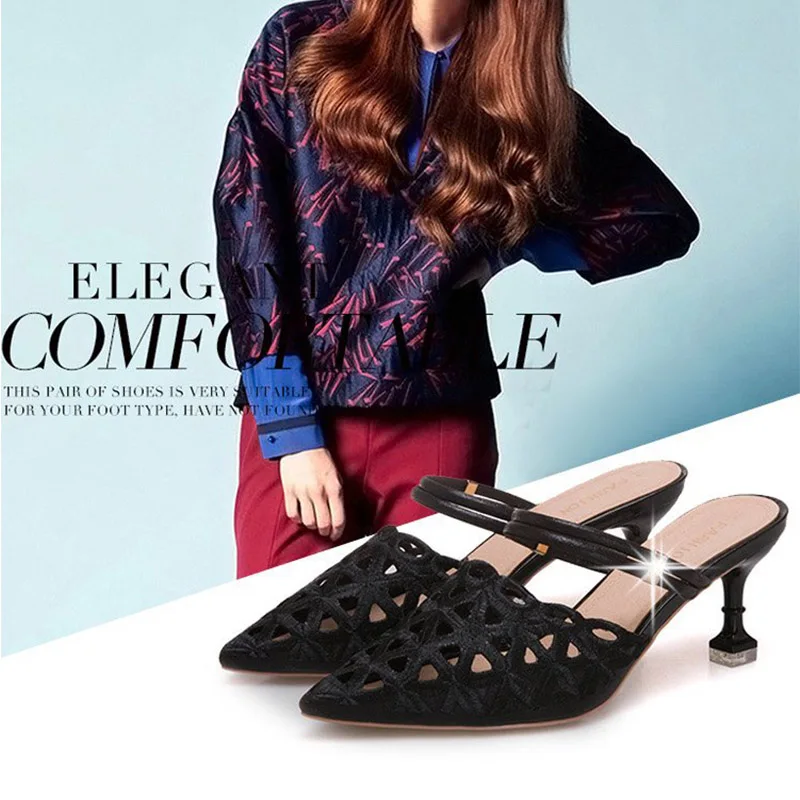 

2019 Summe Fashion Women Slippers Woman Pumps Shoes Women Mules Shoes For Women Casual Outside Ladies Female Slides Pointed Toe