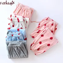 Fdfklak Осень Зима Новая Фланелевая пижама брюки женские пижамные штаны для сна штаны для отдыха женская пижама со штанами