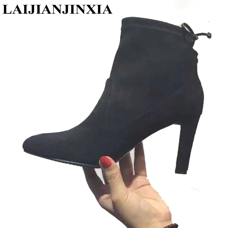 Gamuza Botas Cuadrado Montar Alto 2018 negro Dedo gris Laijianjinxia Las Mujeres Llegadas Pie Cuero Grueso Tacón Chico Tobillo Tinto Del Encaje De Nuevas Khaki vino PAOYOqnz