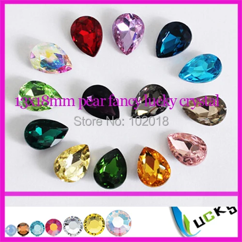 

Super shiny 108pcs 13x18mm Pear drop shape Lucky Crystal Fancy stones sharp back rhinestones jewellry strass beads