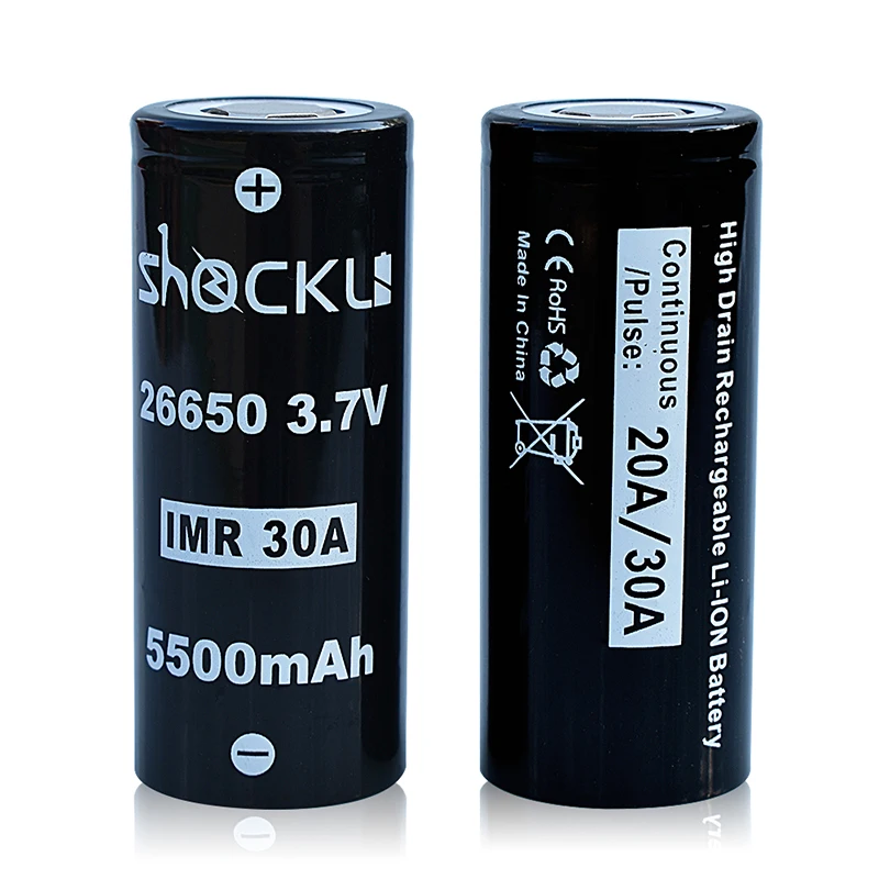 Shockli 26650 аккумулятор 5500mAh 3,7 V литий-ионная аккумуляторная батарея 30A 26650 литиевая батарея для высокомощного фонарика Emisar D4s