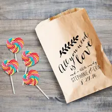 Изготовленный На Заказ шоколадный батончик Свадьба для новобрачных, вечеринка в честь новорождённого крафт бумага для выпечки печенья десерты Подарки Сувениры Сумки напечатанные лакомство