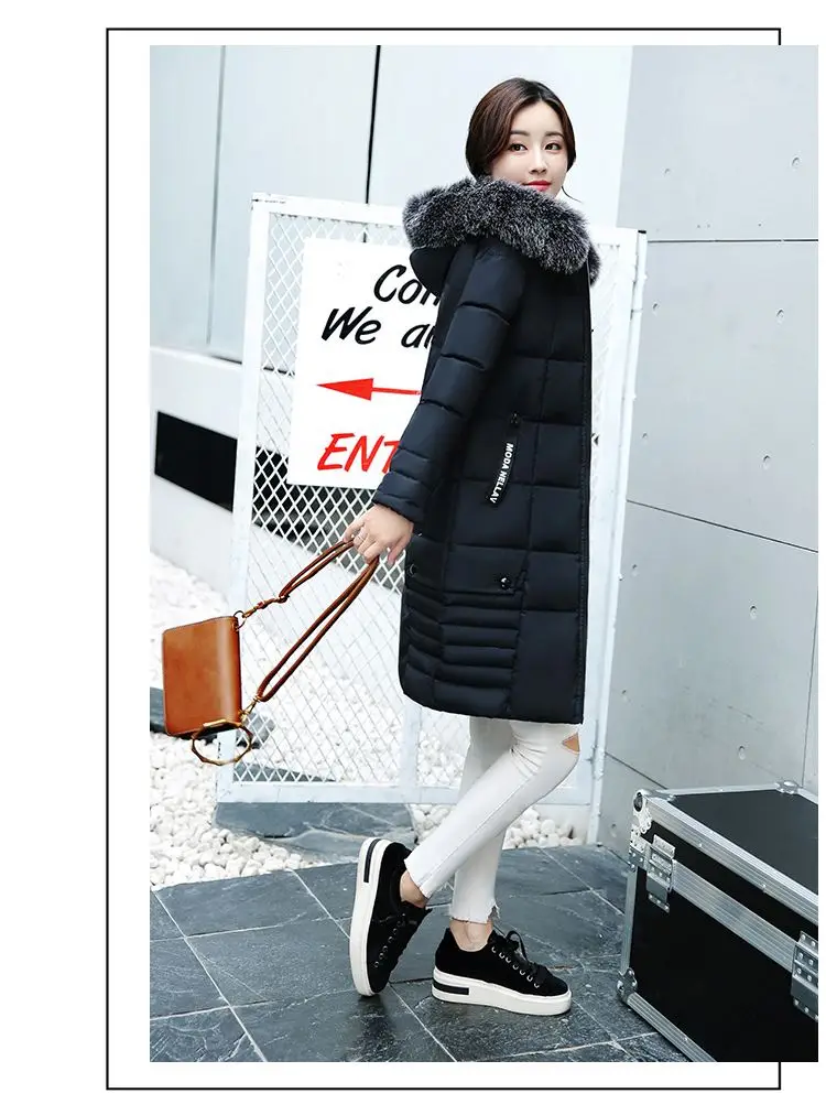 Winter Jacket Women Women's Parkas Long Coat Parka Women 2018 With Artificial Fur Collar Hooded Cotton Coats And Jackets LZ970 (17)