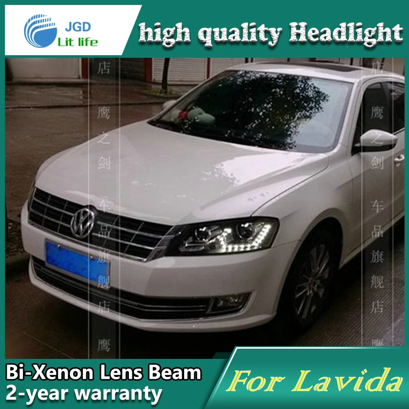 high quality Car Styling Head Lamp case for VW Lavida 2012 LED Headlight DRL Daytime Running Light Bi-Xenon HID Accessories
