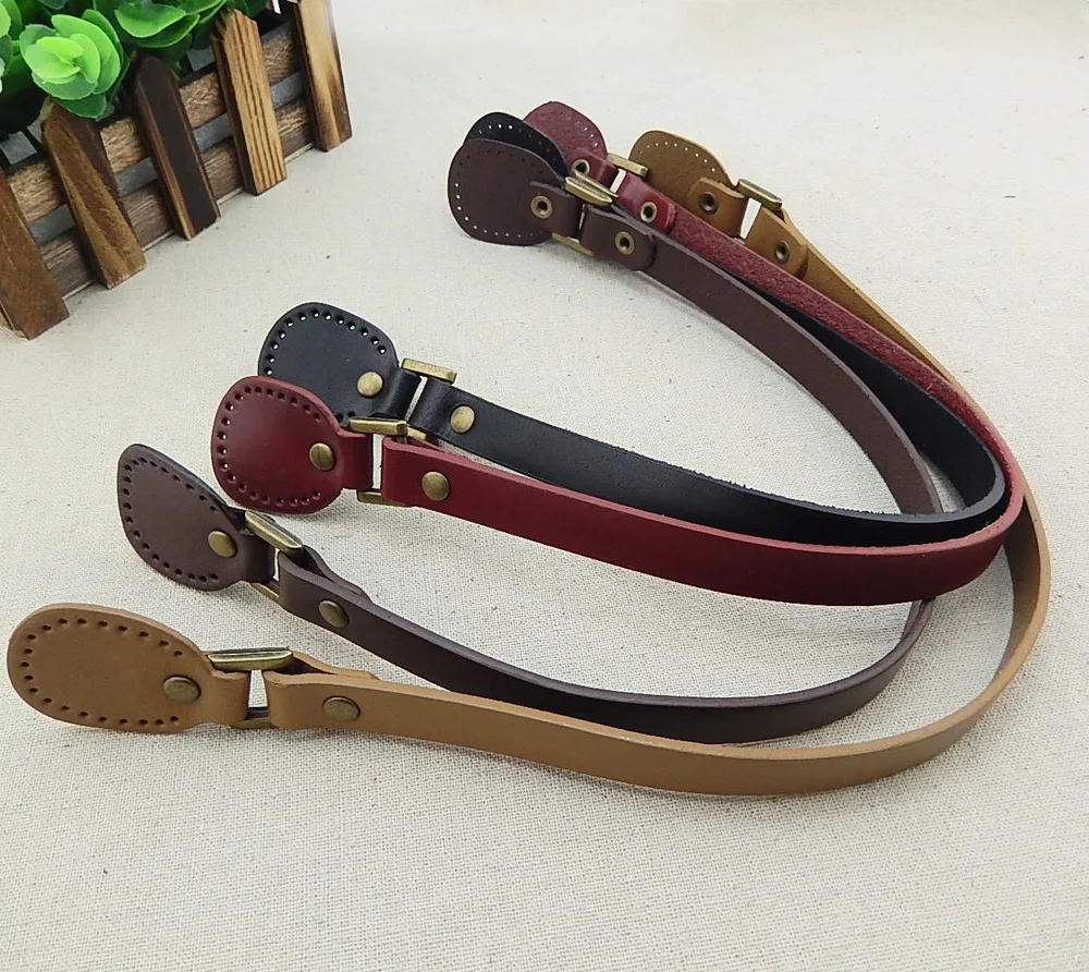 wholesale 10pcs=5pairs/lot first layer cow leather DIY bag handle accessories.50CM genuine ...