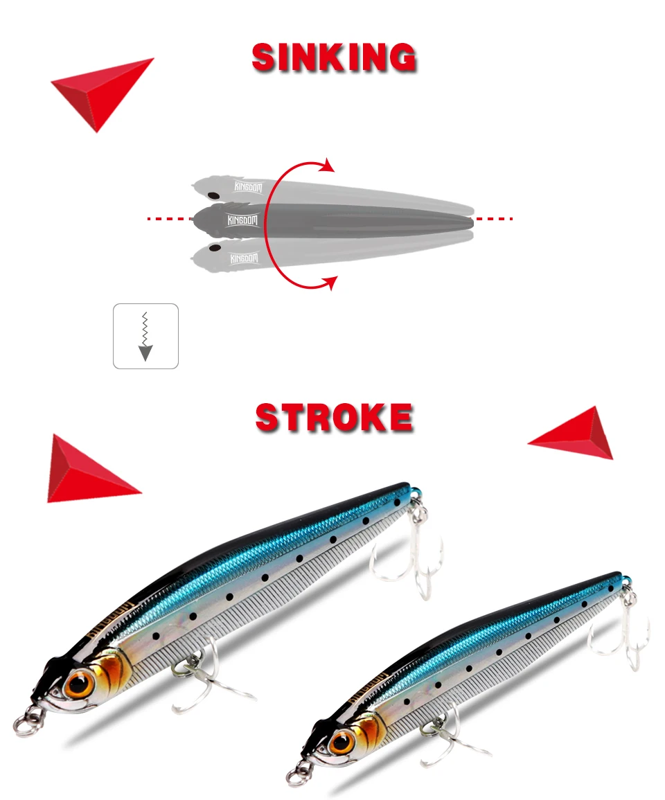 Kingdom Hot профессиональные рыболовные приманки для моря 85 мм 100 мм медленное погружение карандаш твердая приманка хорошее действие воблеры рыболовные снасти приманки
