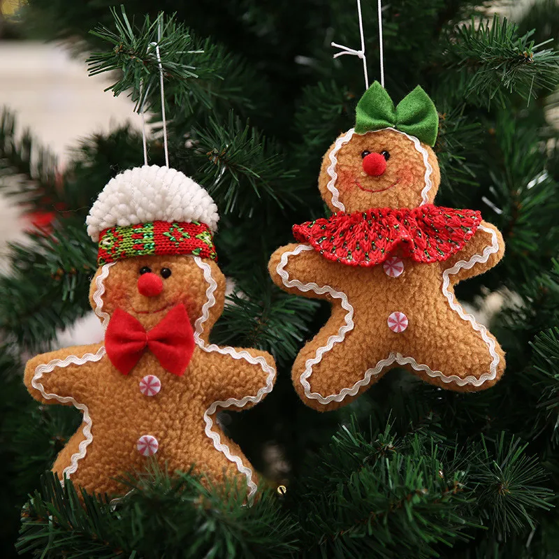 1 шт., украшения для рождественской елки, украшение для имбирного человека, маленькая плюшевая кукла, подвесная подвеска, детский подарок на год, Рождественский домашний декор