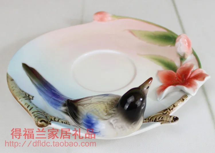 Кофейные кружки птица цветной эмалевый фарфор кофейная чашка креативный свадебный подарок набор для свадьбы подарок на день рождения