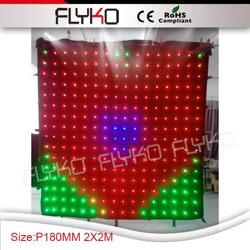 

Flykostage free shipping P18 2X2M led curtains for stage backdrops