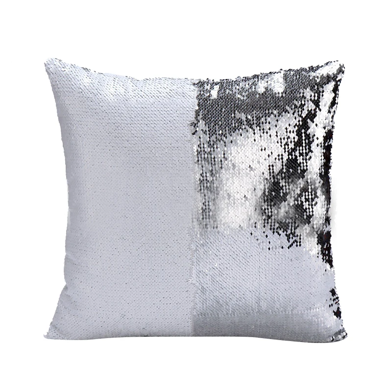 

Two-color sequins pillow pillow cups cushions cushions silver and white