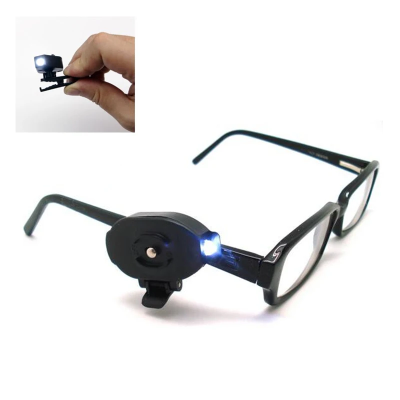 glasses NOT included Balight 2pcs Flexible Book Reading Lights Eyeglass Lamp Mini LED Eyeglass Clip On Universal Portable