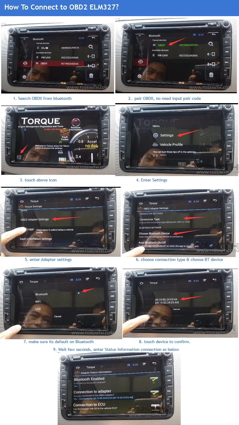 how to connect OBD2-TH