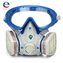 Газ комплексное покрытие краски химические маски и очки пестицидов пылезащитный пожарный респиратор угольный фильтр маска