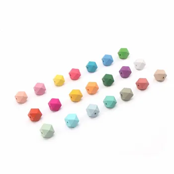 

50pcs DIY Can Choose Color / Mixed Color 20mm Color Wooden Beads Green Spray Painted Geometric Beads