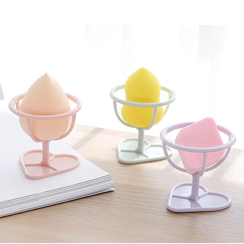 

1Pc New Makeup Sponge Gourd Powder Puff Rack Egg Powder Puff Bracket Box Dryer Organizer Beauty Shelf Holder Tool Purple