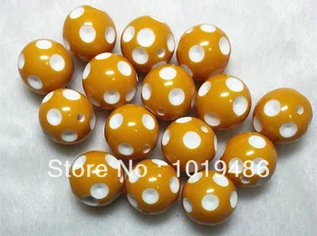 

100PCS/Lot Mustard Yellow Color 20MM Acrylic Polka Dot Beads, Acrylic Round Chunky Beads for Chunky Necklace Jewelry