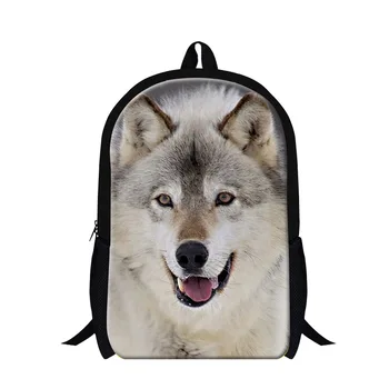

Dispalang Designer 16 inch Backpack Cool Animal Wolf Printing Children Backpacks Kid's School Bag For Teenager Student Bagpack