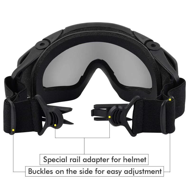 Cena Gogle FMA Tactical Airsoft Ballistic Anti gogle przeciwmgielne wojskowe okulary ochronne do kasków z boczne szyny BK i czyste soczewki