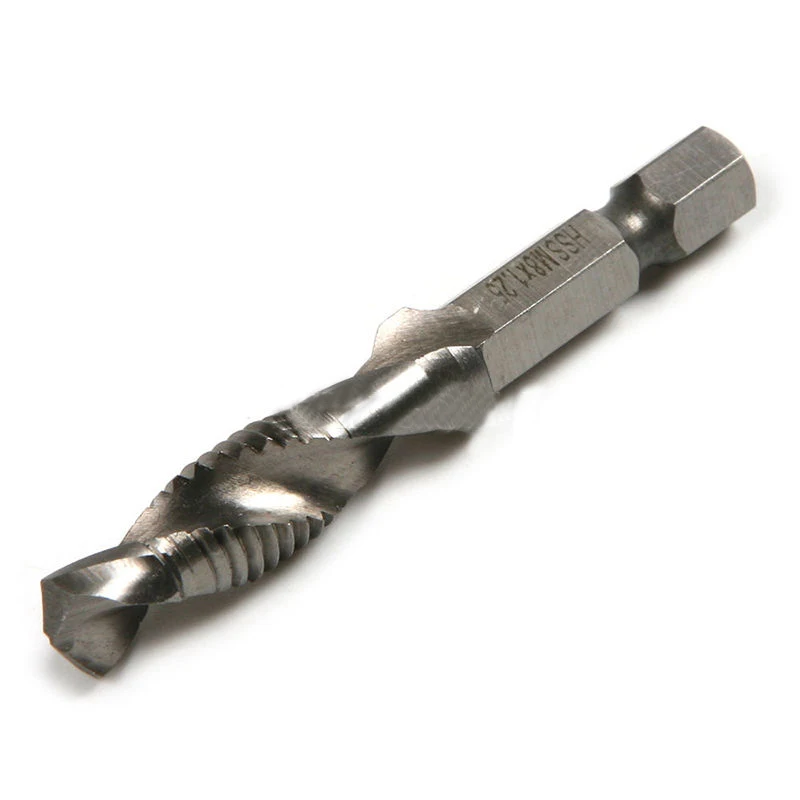 DWZ Silver  6pcs  M3-M10 1/4'' Hex Shank HSS Metric Screw Thread Taper Drill Cone Bits Set