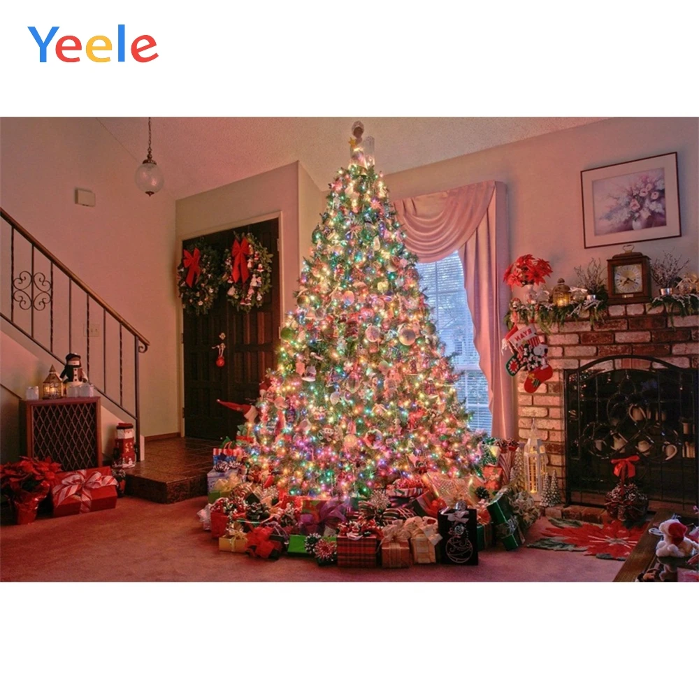 

Yeele Christmas Tree Gifts Interior Decoration for Home Party Photography Backgrounds Photographic Backdrops for Photo Studio