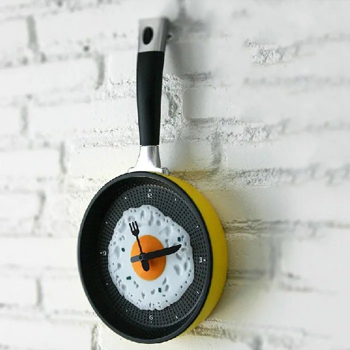 

Creative Flat-bottom Frying Pan Wall Clock Home Decoration Music Digital Clock Fashion Living Room Bedroom Wall Clock