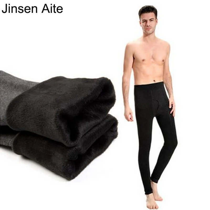 

Jinsen Aite 7XL 6XL 5XL Plus Size Fleece Thicken Men's Underwears Cotton Solid Large Size Thermal Underwear Bottoms Pants JS662