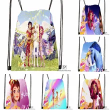 Изготовленная на заказ походная сумка на шнурке с изображением Миа и мультфильма «я», милый рюкзак для детей(черная спинка) 31x40 см#180531-02-06